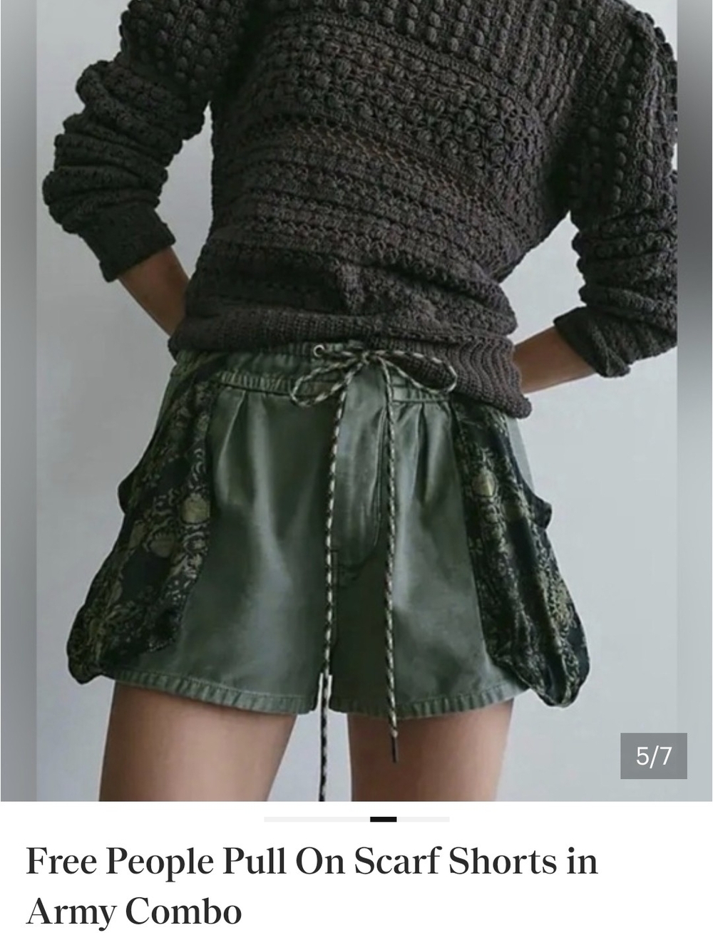 NWT- Free People Sabrina Scarf Shorts